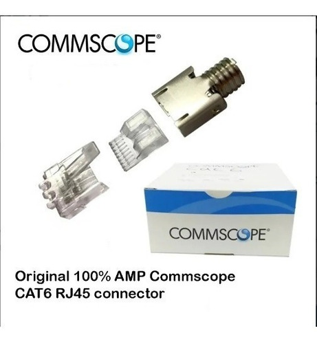 Ficha Plug RJ45 Amp CAT6 Blindada X100