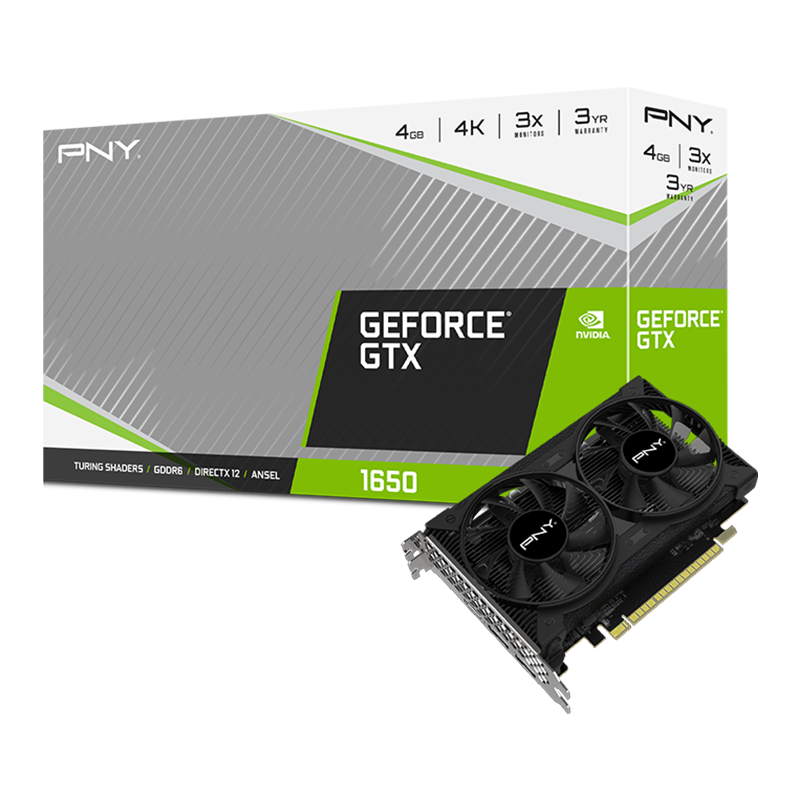VGA PNY NVIDIA GTX 1650 4GB GDDR6 Dual Fan