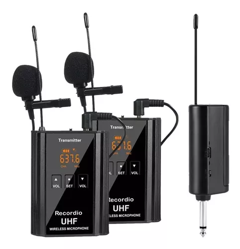 Microfono inalambrico sistema doble UHF Profesional