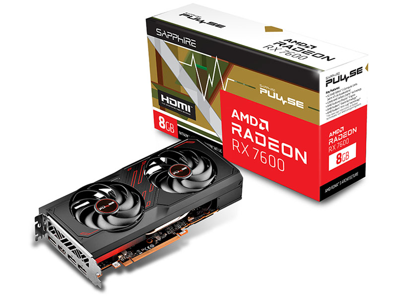 Placa de Video AMD Sapphire Pulse RX 7600 OC 8GB