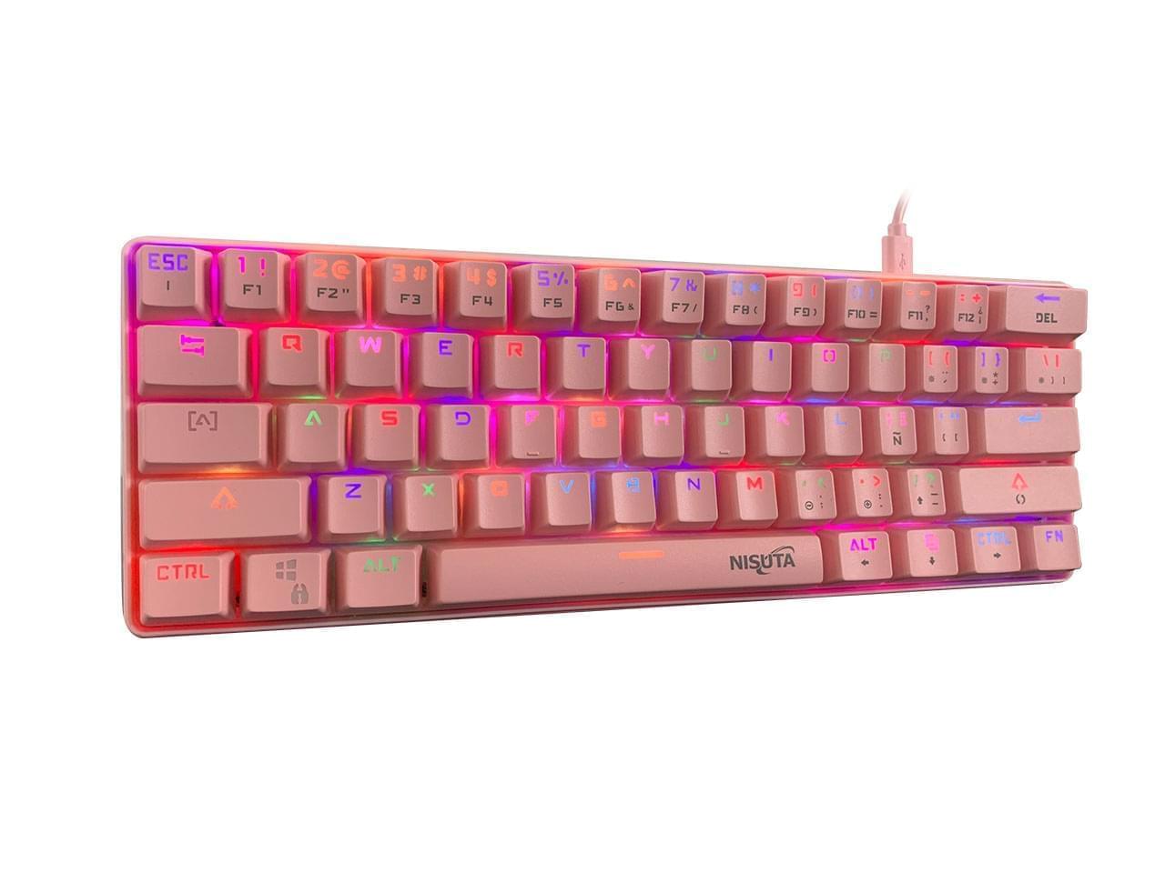 TECLADO MECANICO NISUTA GAMER 61 TECLAS RGB NSKBGZ61P
