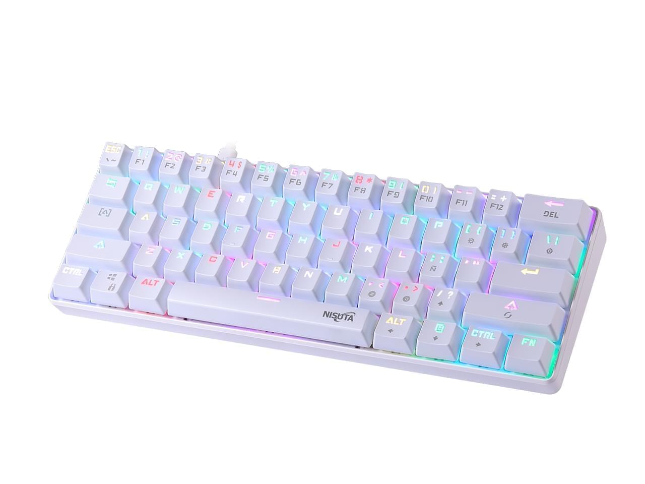 TECLADO MECANICO NISUTA GAMER 61 TECLAS RGB NSKBGZ61W