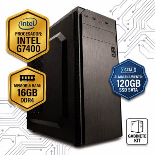 PC ELECTROSOF INTEL G7400 /RAM DDR4 16GB /SSD 120GB SATA /GABINETE KIT