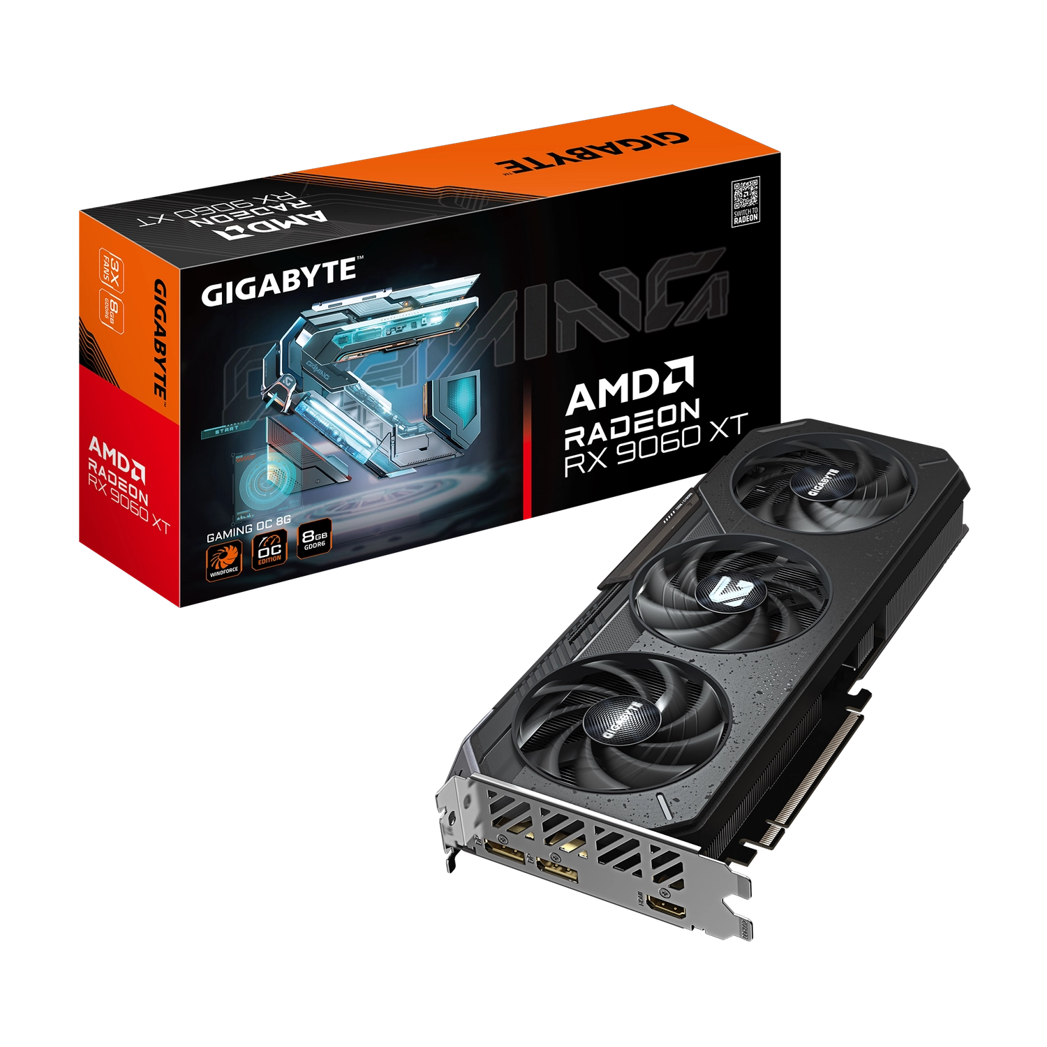 Placa de Video GIGABYTE AMD Radeon RX 9060XT GAMING OC 8GB