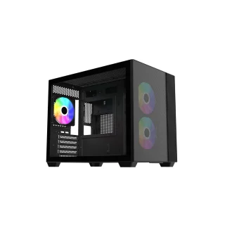GAB COOLER MASTER ELITE 461 3*FAN ARGB M-ATX BK